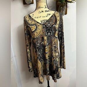 Monroe & main blouse‎ paisley print lightweight bohemian hippie effortless chic
